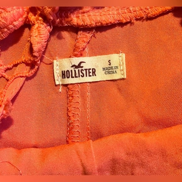 Hollister Women’s Coral Orange Floral Lace Sleeveless Dress Size Small - Picture 9 of 12
